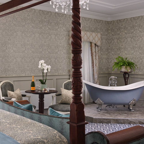 Interior of luxury hotel honeymoon suite in ireland