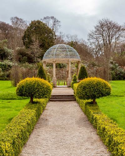Garden pavillion at country castle estate in ireland