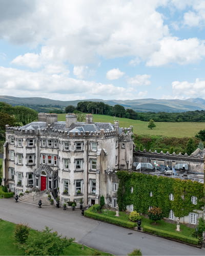 Aerial view of the ballyseede castle estate in kerry